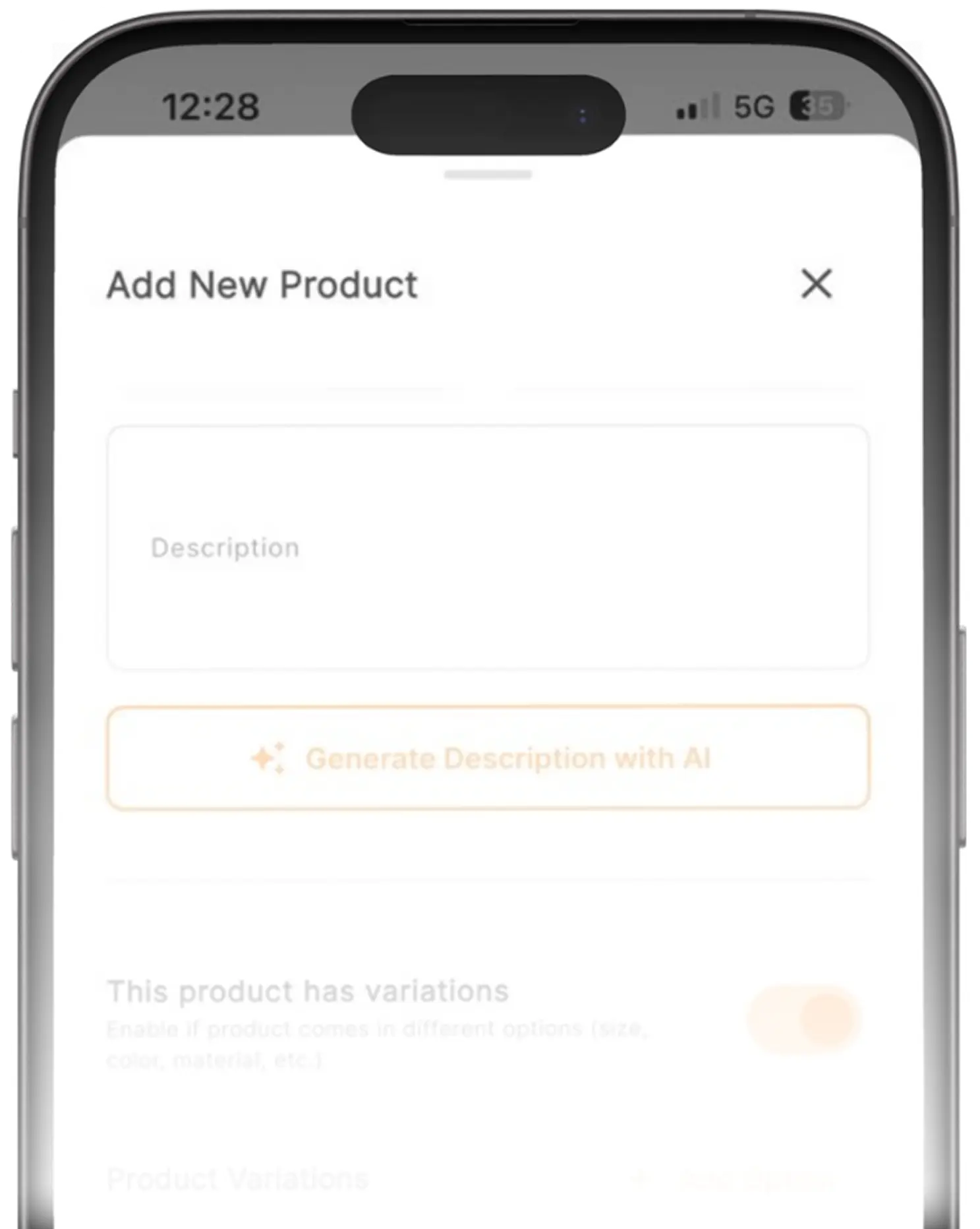Karrybiz app add product page