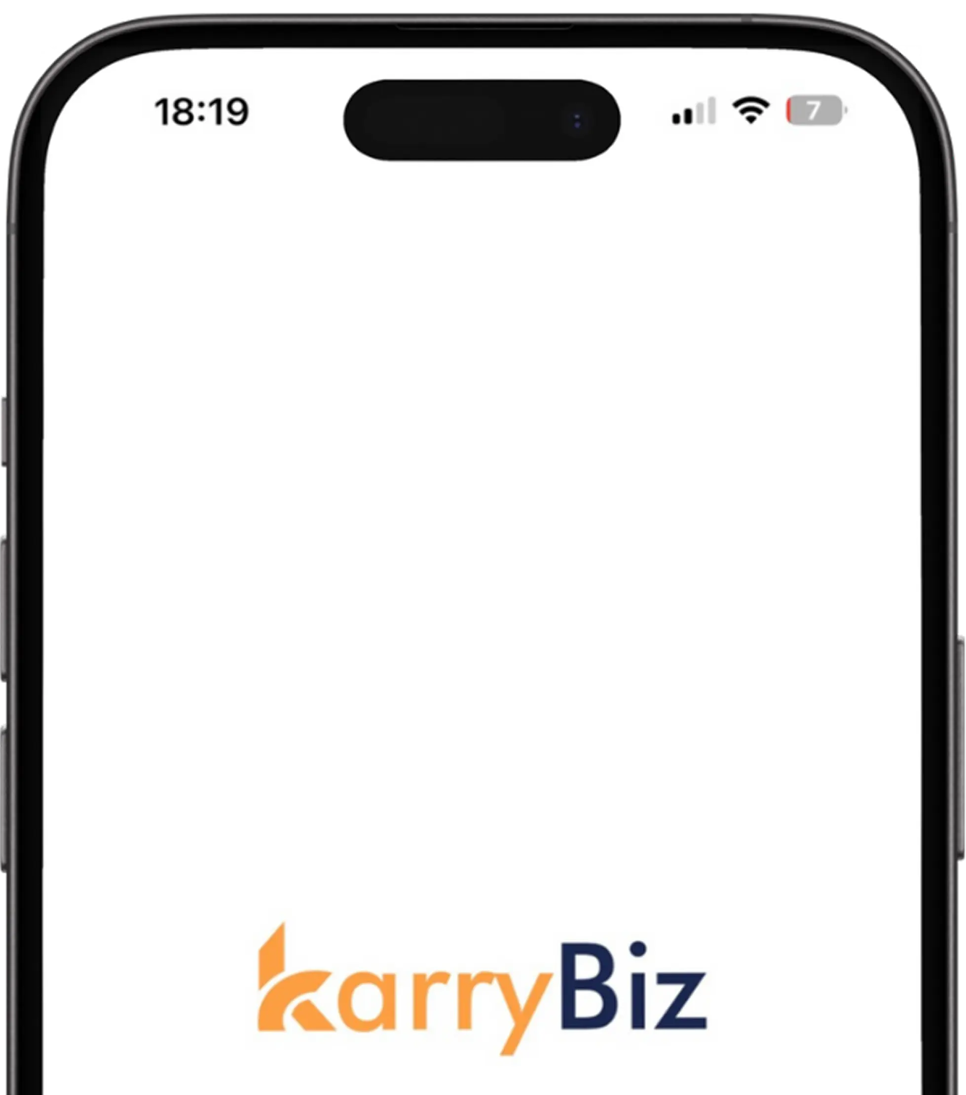 Karrybiz app welcome screen